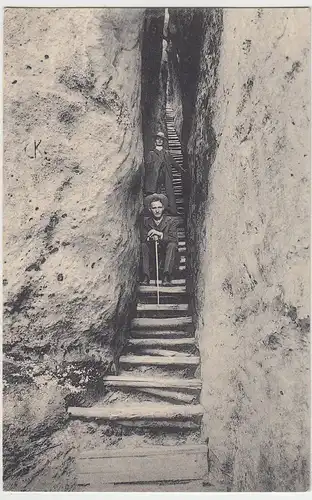 (45965) AK Sächsische Schweiz, Wolfsschlucht am Hockstein, 1908