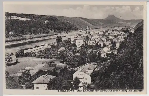 (45714) AK Sächsische Schweiz, Bad Schandau mit Lilienstein, 1955