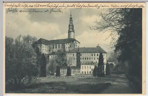 (44135) AK Schloss Weesenstein, Blick aus dem Schloßpark, 1934