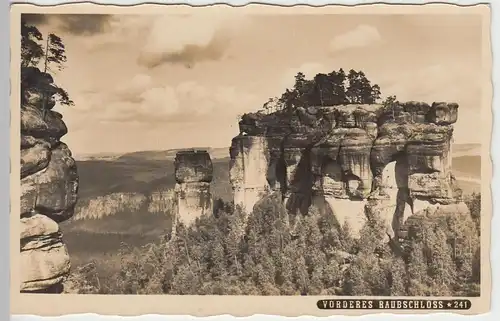 (44070) Foto AK Sächsische Schweiz, Vorderes Raubschloß?, vor 1945