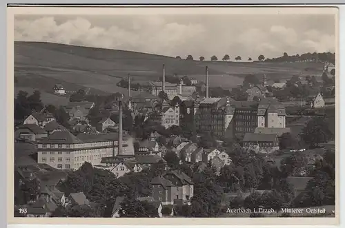 (39654) Foto AK Auerbach i. erz., Mittlerer Ortsteil 1937