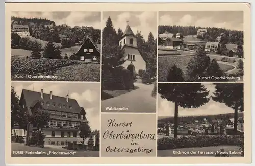 (39398) Foto AK Oberbärenburg, Mehrbildkarte DDR 1956