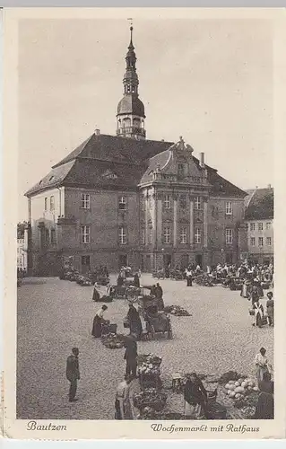 (34933) AK Bautzen, Wochenmarkt m. Rathaus, 1936
