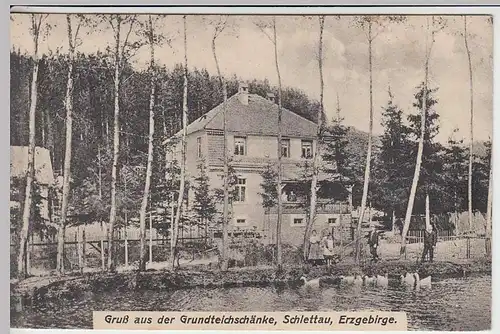 (34894) AK Schlettau (Erz.), Grundteichschänke, 1928