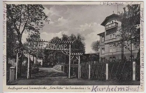 (34829) AK Frankenberg i.Sa., Ausflugsort "Lützelhöhe", 1938