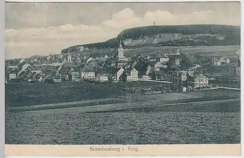 (34730) AK Scheibenberg i. Erz., Panorama, Bahnpost 1906