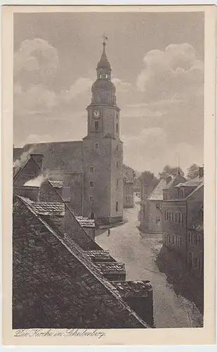 (34723) AK Scheibenberg, Kirche, vor 1945