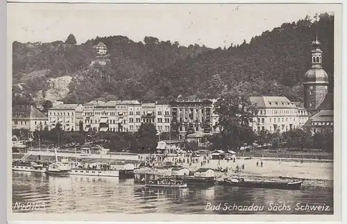 (34085) Foto AK Bad Schandau, Sächsische Schweiz, Elbpanorama 1931