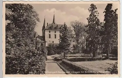 (34030) Foto AK Neuhausen, Schlosspark, Schloss Purschenstein, 1938