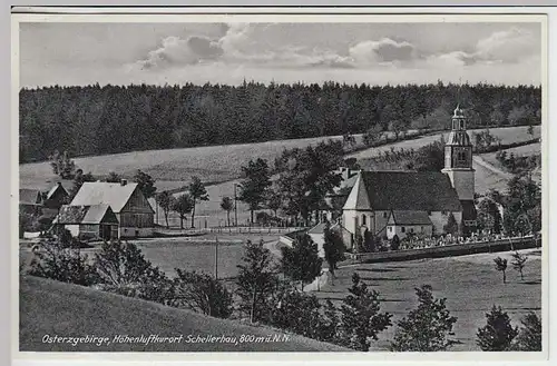 (34025) AK Altenberg-Schellerhau, Ortsansicht mit Kirche, 1938