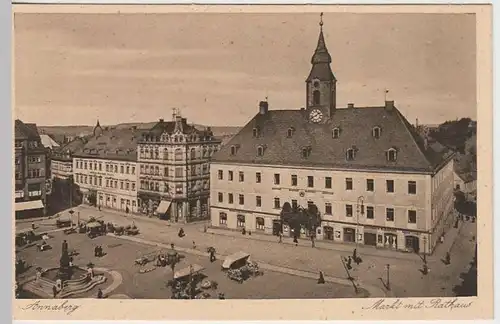 (33269) AK Annaberg, Markt mit Rathaus, vor 1945