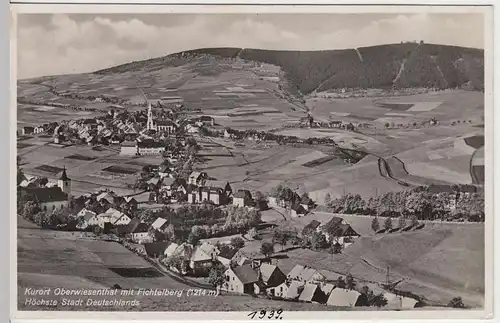 (33121) Foto AK Oberwiesenthal, Panorama mit Fichtelberg, 1939