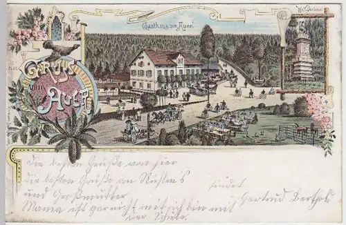 (33085) AK Gruss vom Auer (Moritzburg), Gasthof, 1904