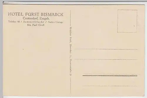(33064) AK Crottendorf, Hotel Fürst Bismarck, vor 1945