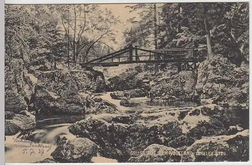 (32627) AK Gruss aus dem Vogtland, Loreley Steg, 1927