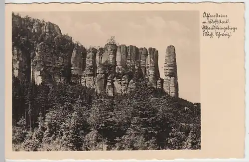 (30326) Foto AK Affensteine mit Bloßstock, Sächs. Schweiz, 1941