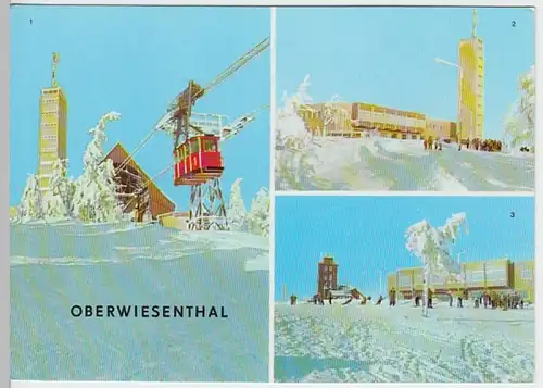 (27124) AK Oberwiesenthal, Mehrbildkarte, Fichtelberghaus 1974