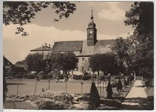 (27028) Foto AK Seußlitz, Elbe, Schloss 1960er