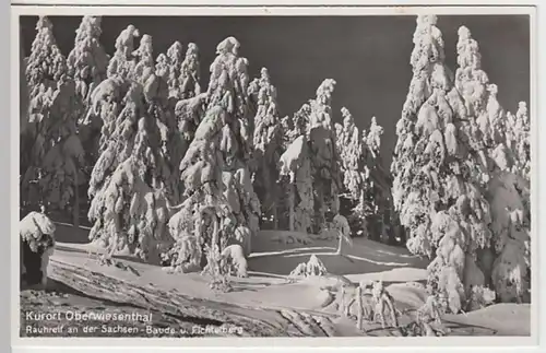 (23127) Foto AK Oberwiesenthal, Winter am Fichtelberg, vor 1945