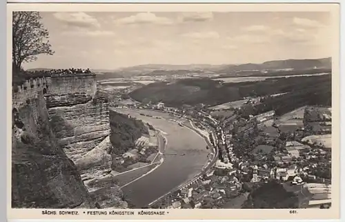 (20110) Foto AK Festung Königstein, Sächs. Schweiz, Königsnase, v. 1945