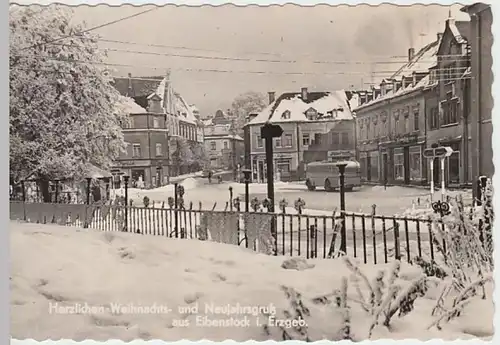 (18671) Foto AK Eibenstock, Ansicht im Winter 1963