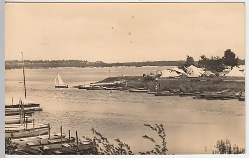 (18655) Foto AK Knappenrode, Boote am Knappensee 1963