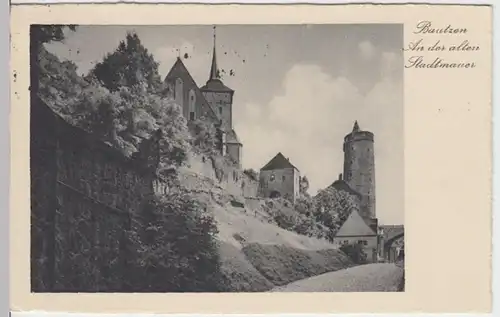 (16796) AK Bautzen, Alte Stadtmauer, gel. 1928