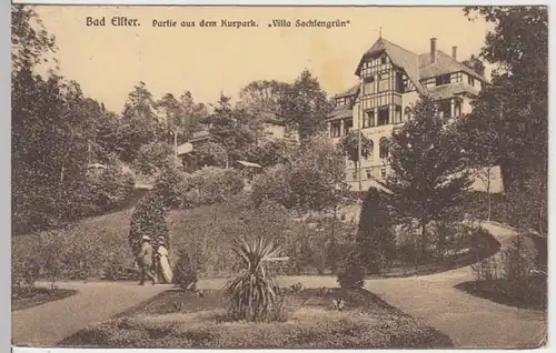 (16637) AK Bad Elster, Kurpark, Villa "Sachsengrün" 1929