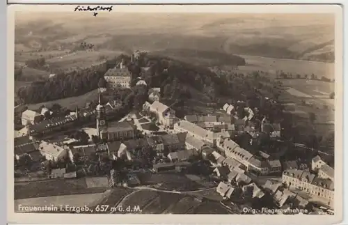 (16541) Foto AK Frauenstein (Erz.), Luftbild, vor 1945