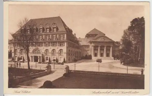 (16396) AK Bad Elster, Sachsenhof, Kurtheater, vor 1945