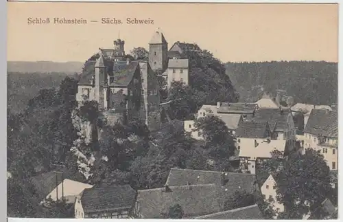 (16207) AK Hohnstein, Sächs. Schweiz, Burg, Schloss, vor 1945