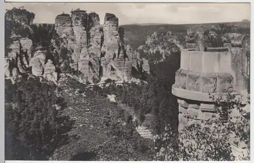 (16204) Foto AK Bastei, Sä. Schweiz, Bl. z. Gansfelsen u. Wehlgrund, vor 1945