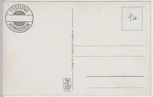 (16182) AK Sächs. Schweiz, Festung Königstein, vor 1945