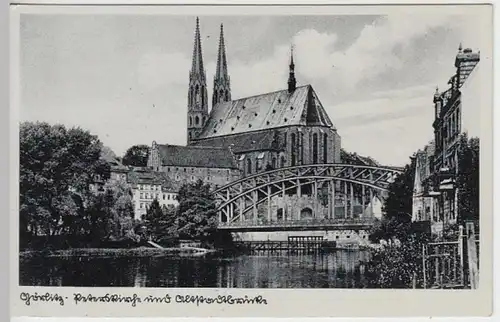 (16160) AK Görlitz, Peterskirche, Altstadtbrücke, vor 1945