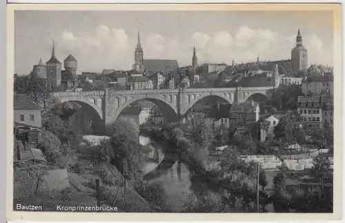 (16153) AK Bautzen, Kronprinzenbrücke, vor 1945