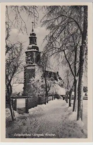 (15759) AK Schellerhau, Erzgeb., Kirche im Winter 1952