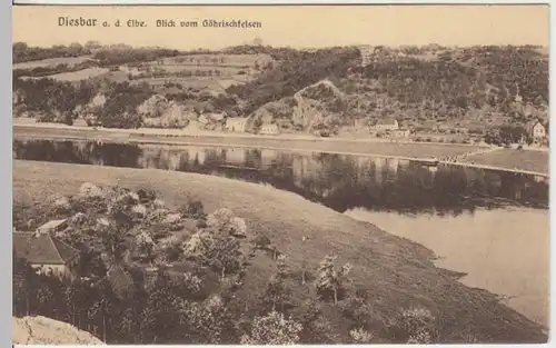 (14976) AK Diesbar, Blick vom Göhrischfelsen zur Elbe 1936