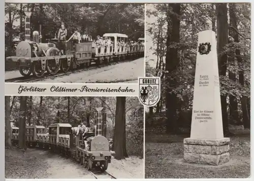 (14323) Foto AK Görlitz, Oberlausitz, Oldtimer-Pioniereisenbahn 1977