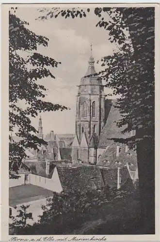 (12677) AK Pirna, Marienkirche, vor 1945