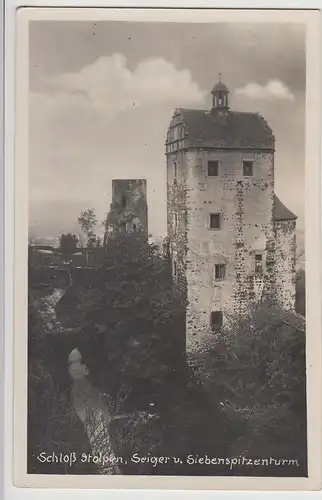 (115927) Foto AK Schloss Stolpen, Seiger u. Siebenspitzenturm 1920/30er