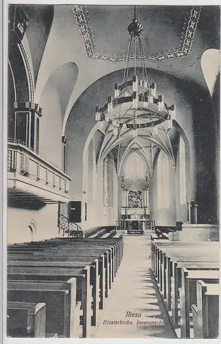 (115911) AK Riesa, Innenansicht d. Klosterkirche 1912