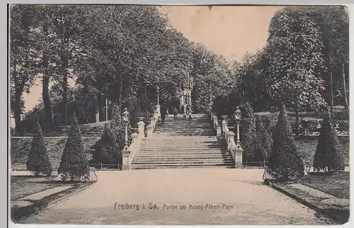 (115898) AK Freiberg i.Sa., Partie im König-Albert-Park 1915