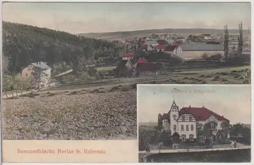 (115875) AK Borlas b. Rabenau, Totale u. Gasthof Zum Erbgericht 1915