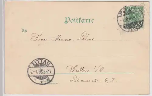 (115733) AK Gruss aus dem Elsterthal, Plauen, Litho 1896