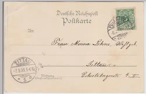 (115729) AK Gruss aus Pulsnitz, Mehrbild Litho 1899