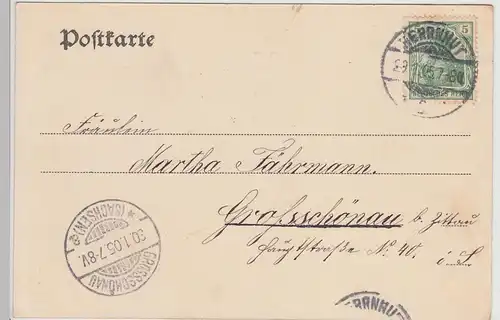 (115728) AK Gruss aus Herrnhut, Marktplatz 1905