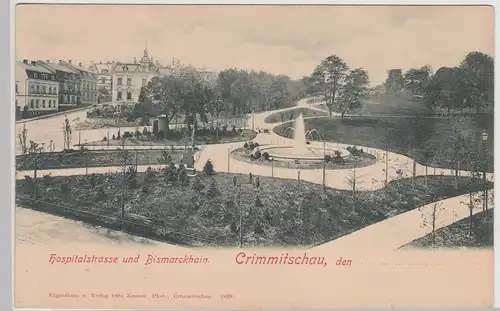(115215) AK Crimmitschau, Hospitalstraße, Bismarckhain, um 1899