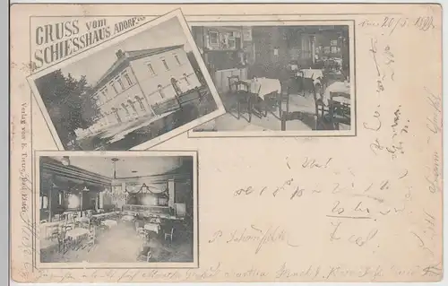 (115197) AK Adorf, Gruss vom Schiesshaus 1899
