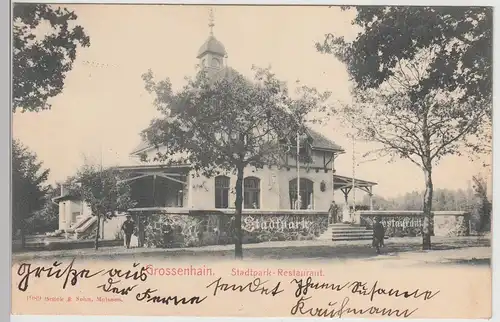 (114862) AK Großenhain, Stadtpark-Restaurant 1903