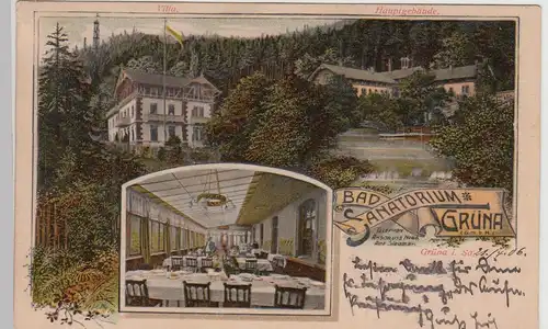 (114844) AK Grüna i.Sa., Sanatorium, Villa 1906